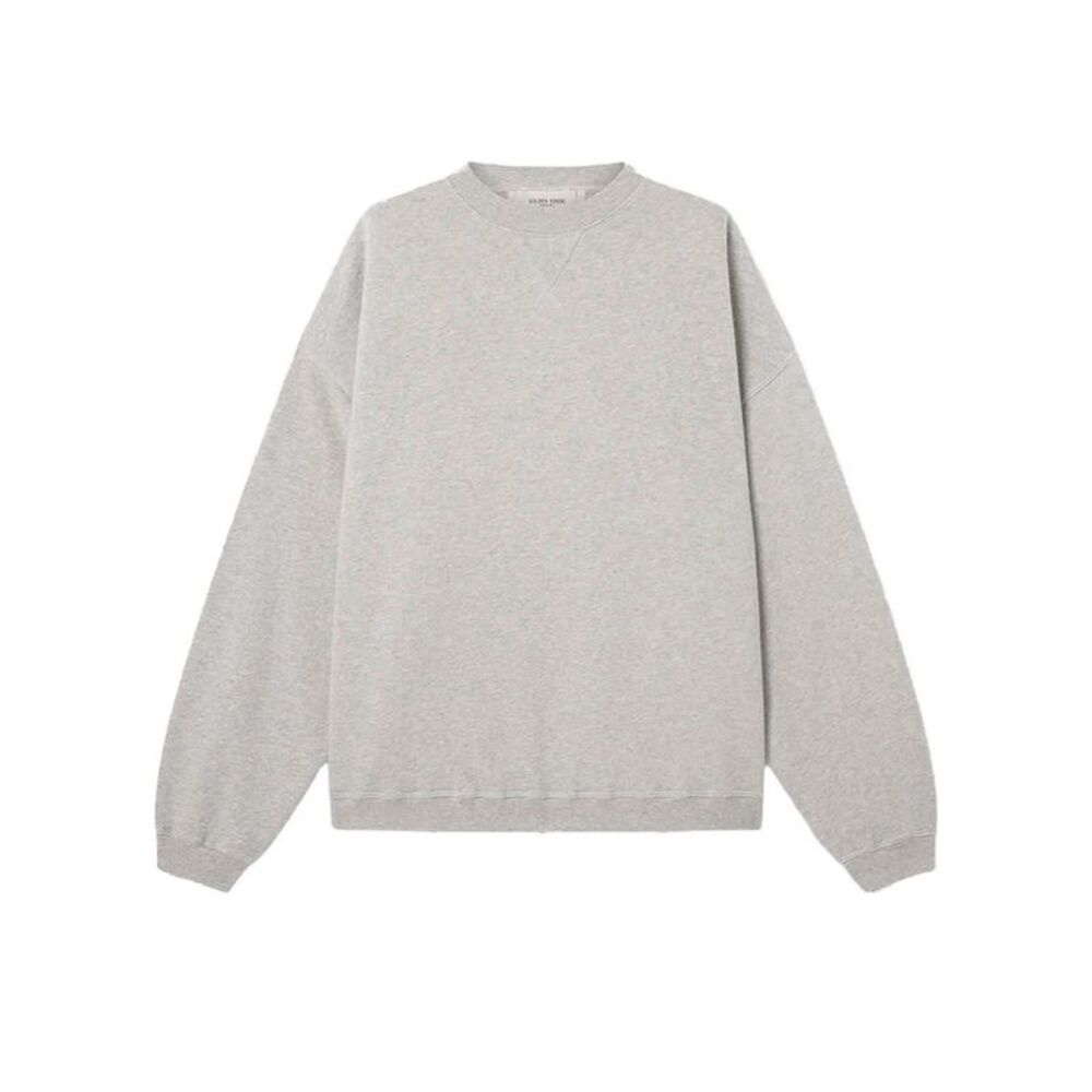 Golden Goose Men Felpa Unisex In Cotone Grigio Mélange Con Logo